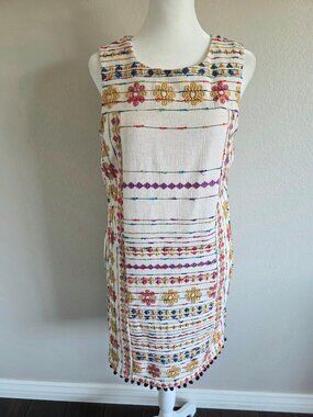 Anthropologie Akemi+Kin Prudence Embroidered Shift Dress Size 4 NWT Cotton